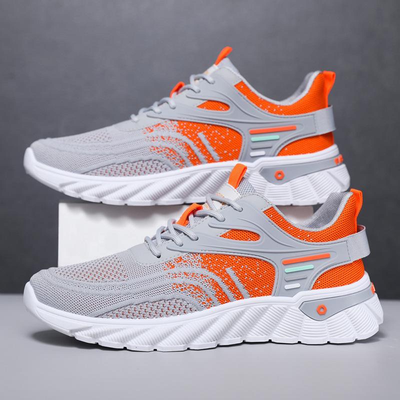 Mens Running Shoes Breathable Knit Sport Sneakers Cushion Casual Gym Athletic Trainers Outdoor Jogging Tennis Shoes