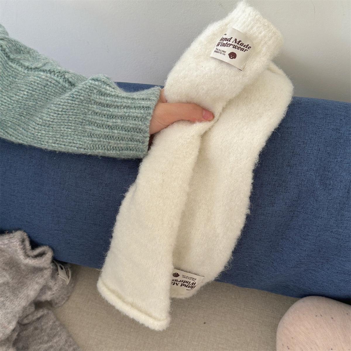 

Зимние утолщенные гетры-носки из хлопка «сахарная вата», однотонные теплые гетры с напуском 1 pair белый