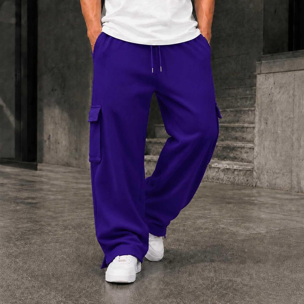 Men's Loose Fit Wide Leg Sweatpants with and Pockets for Gym