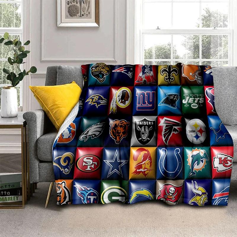 NFL Sign American Football Rugby 3D Blanket,Soft Throw Blanket for Home Bedroom Bed Sofa Picnic Travel Office Cover Blanket Kids 75x90cm