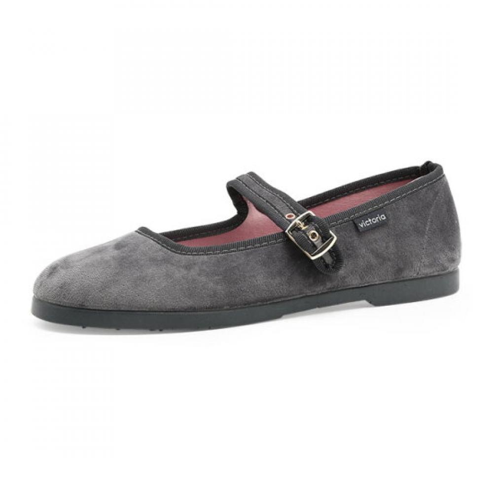 Victoria Shoes Kung Fu Velvet Ballerina 1080111 Gris