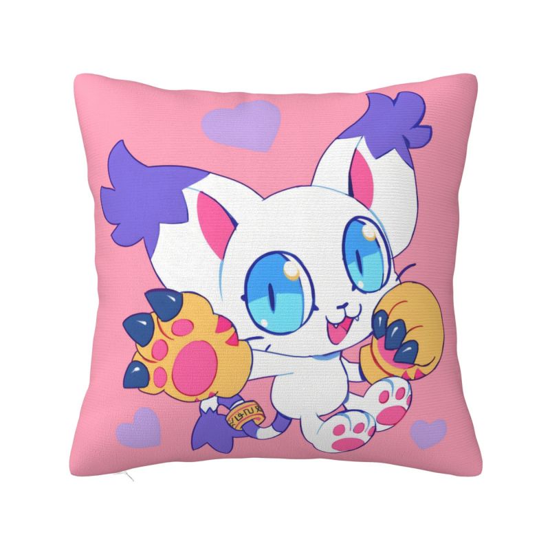 Custom Gatomon Modern Throw Pillow Cover Adventure Anime Chair Cushion