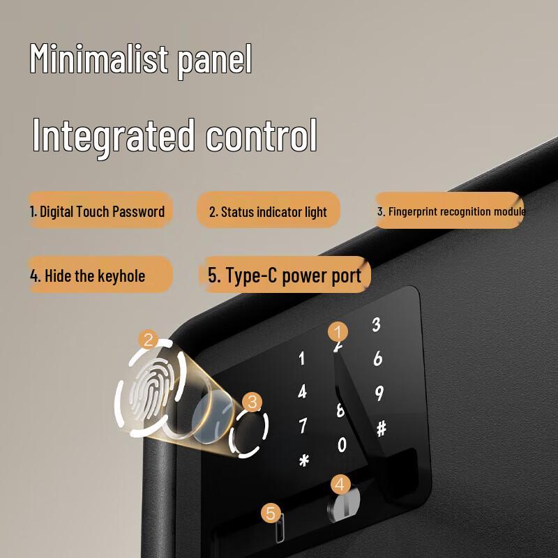 Deli Home Mini Electronic Safe with Fingerprint Lock