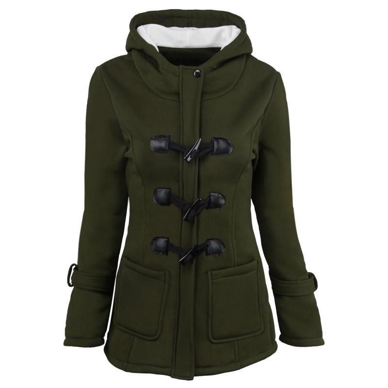 Elegant Women Trench Parka Hooded Coat Jacket Outwear Winter Warm Long Overcoat