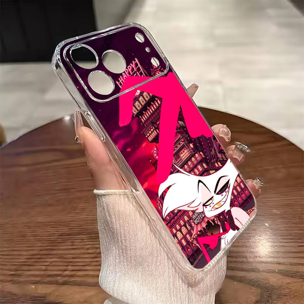 

Чехол для телефона Angel Dust H-Hazbin H-Hotel для iPhone 17 16 15 14 13 12 11 Mini Pro Max Plus Прозрачная крышка iPhone14ProMax