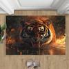 African Savanna Elephant Door Mat Wildlife Scene Home Decor Carpet Oil Painting Art Non-Slip Entrance Rug for Doorway Hallway