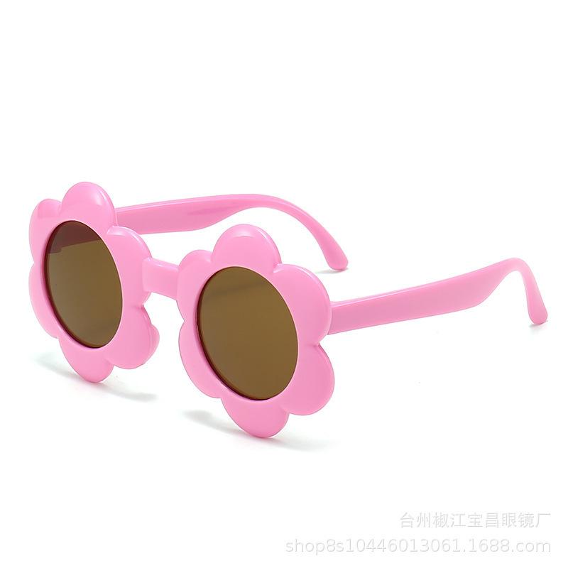 Children'S Sunflower Sunglasses Multi-Color Round Frame Sunglasses Cute Boys And Girls Uv-Proof Glasses