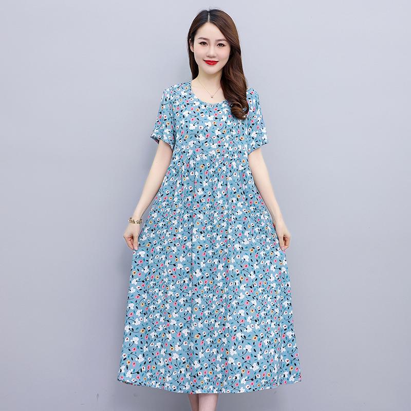 Casualowe letnie sukienki damskie z krótkim rękawem Eleganckie długie sukienki dla pań