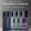 KEYSION Shockproof Case for OnePlus Nord 5 5G Slide Camera Lens Protection Metal Ring Stand Phone Cover for One Plus 1+ Nord 5