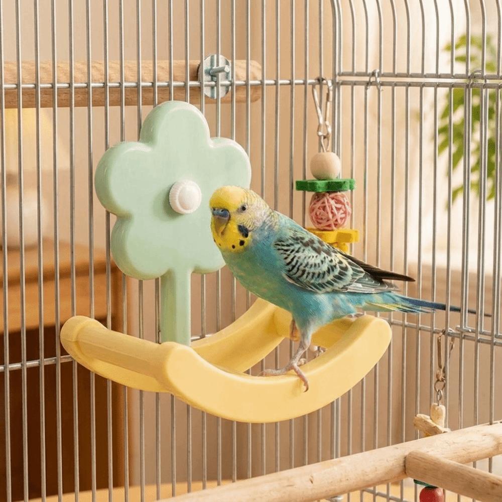 Bite Resistant Bird Rocking Perch Stand Hanging Parrot Pirate Ship Toy Cage Accessories