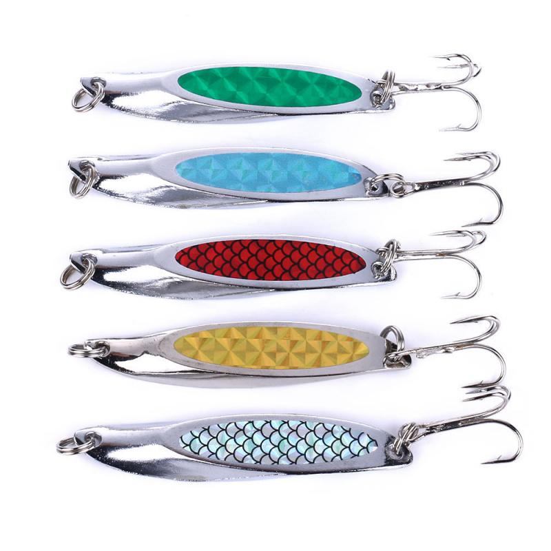7cm 21g Fake Fishing Lure with Sequin Slanted Cut Metal Bait Long Casting Sea Fishing Lure for Bass Seaweed Mouth Style