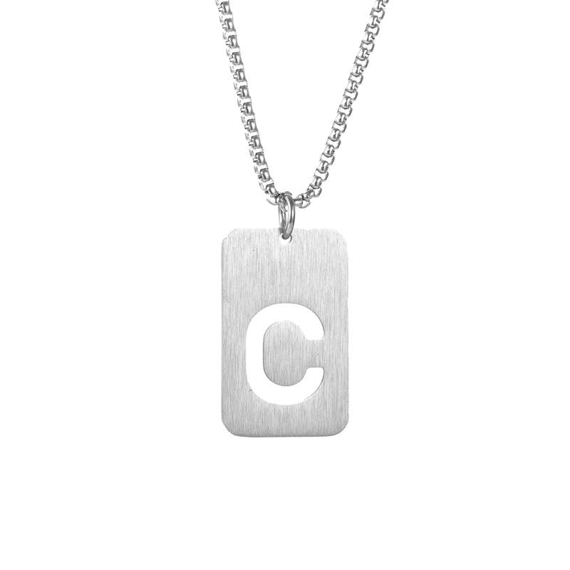 English Letter Military Brand Necklace, Hollow Titanium Steel Pendant, Versatile Decoration, Trendy Stacking Wear
