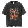 Men Streetwear Tshirt Japanese Anime Naruto Graphic TShirt Cotton  Harajuku Washed T Shirt Summer Hip Hop Tops Tees Black