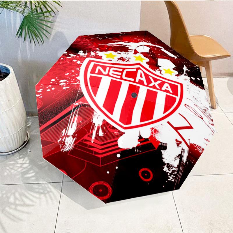 Football Crest Heartbeat Printed Automatic Umbrella, 8-Frame for Travel, Camping, Casual Umbrella, Essential Gift for  for Family and Friends