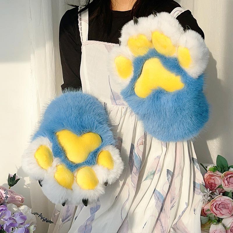 Zvířecí drápy plyšové rukavice s drápy Zvířecí drápy rukavice Influencer show Comic-Con cosplay rekvizity plyšové zvíře kočičí drápy rukavice