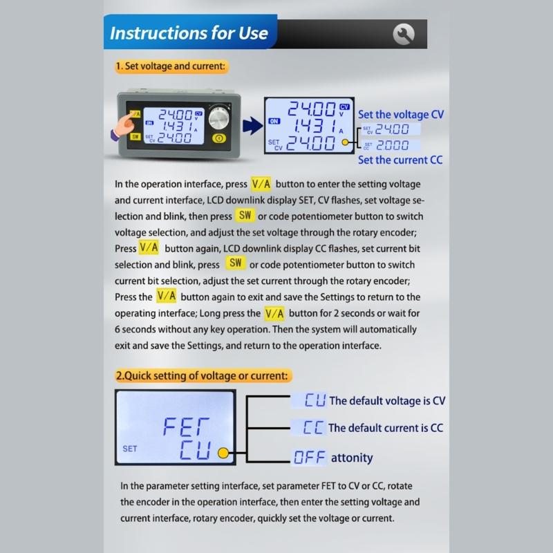 SK80H DC-DC Buck Boost Converter 5A 80W DC6-36V Input Power Module Adjustable Regulated Power Supply for Laboratory