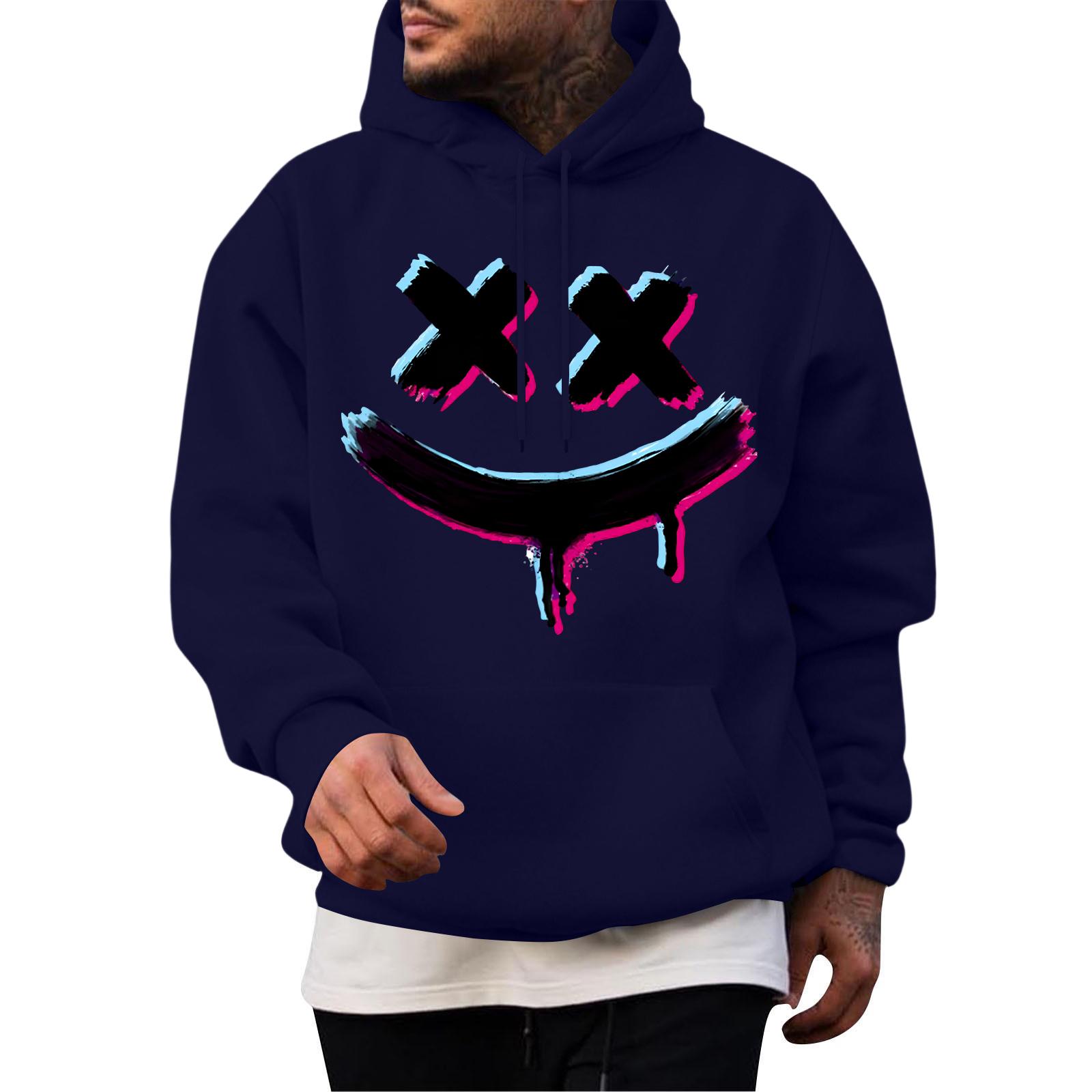 

Мужская повседневная толстовка модная толстовка с капюшоном для отдыха топы подростковая уличная мода рубашка с длинным рукавом теплая M