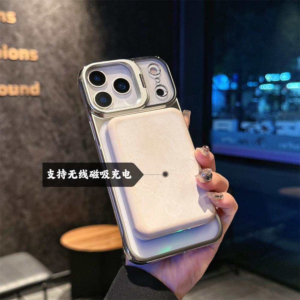 Luxury Transparent PC Plated Phone Case for iPhone 17 Pro Max Air 16 15 14 13 Magsafe Magnetic Borderless Cover for Apple Case