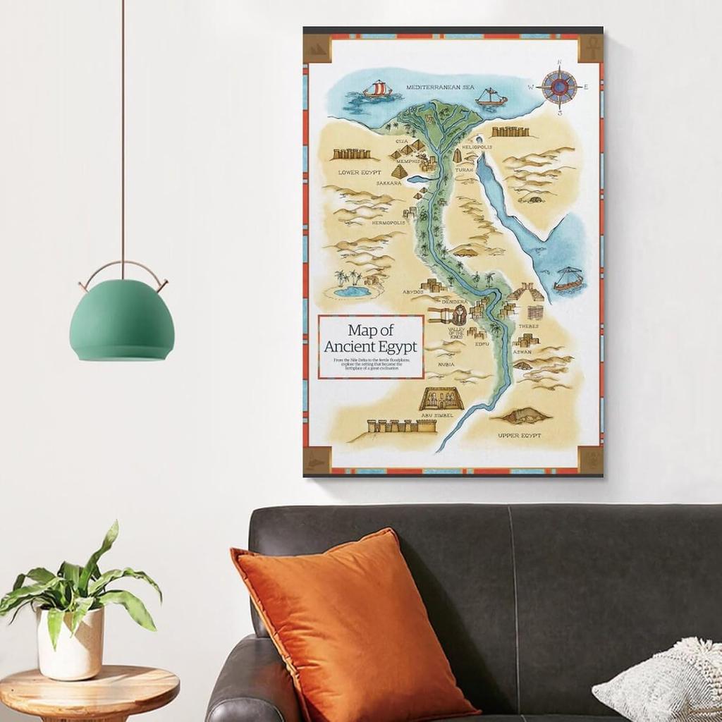 bandmopt Map of Ancient Egypt Canvas Poster Wall Art Decor Print Picture Paintings for Living Room Bedroom Decoration 08x12inch(20x30cm)