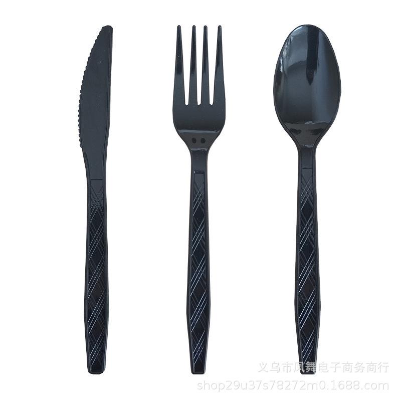 Colorful Gold Prints Colorful Plastic Knives, Forks And Spoons Dining Table Supplies Disposable Knives, Forks And Spoons Party Tableware