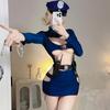 Sexy Exotic Costumes Sexy Lingerie Nightclub Women Police Uniform Double Zipper Free Open Crotch Cospaly Outfit Sexy Skirt Dress