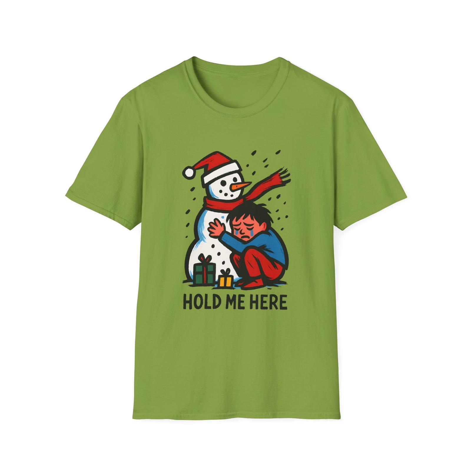 Unisex Softstyle T-Shirt Mens Womens Tees Top Child Snowman Snow Christmas Winter Emotional Holiday S