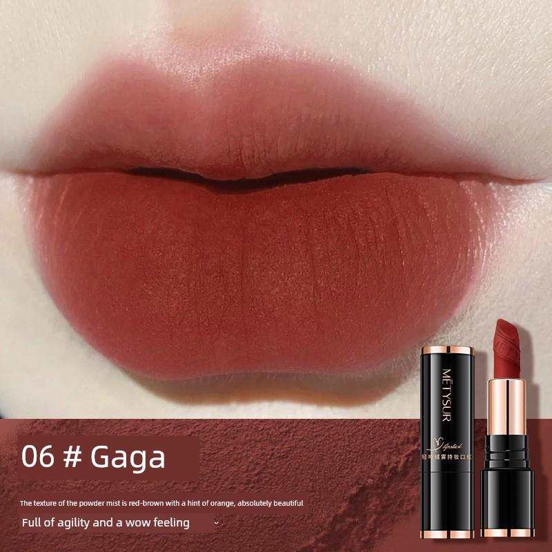 [Official Genuine Product] European and American Style Matte Lipstick, Waterproof, Non-Stick, Non-Fading, Enhances Complexion, Red-Brown Color