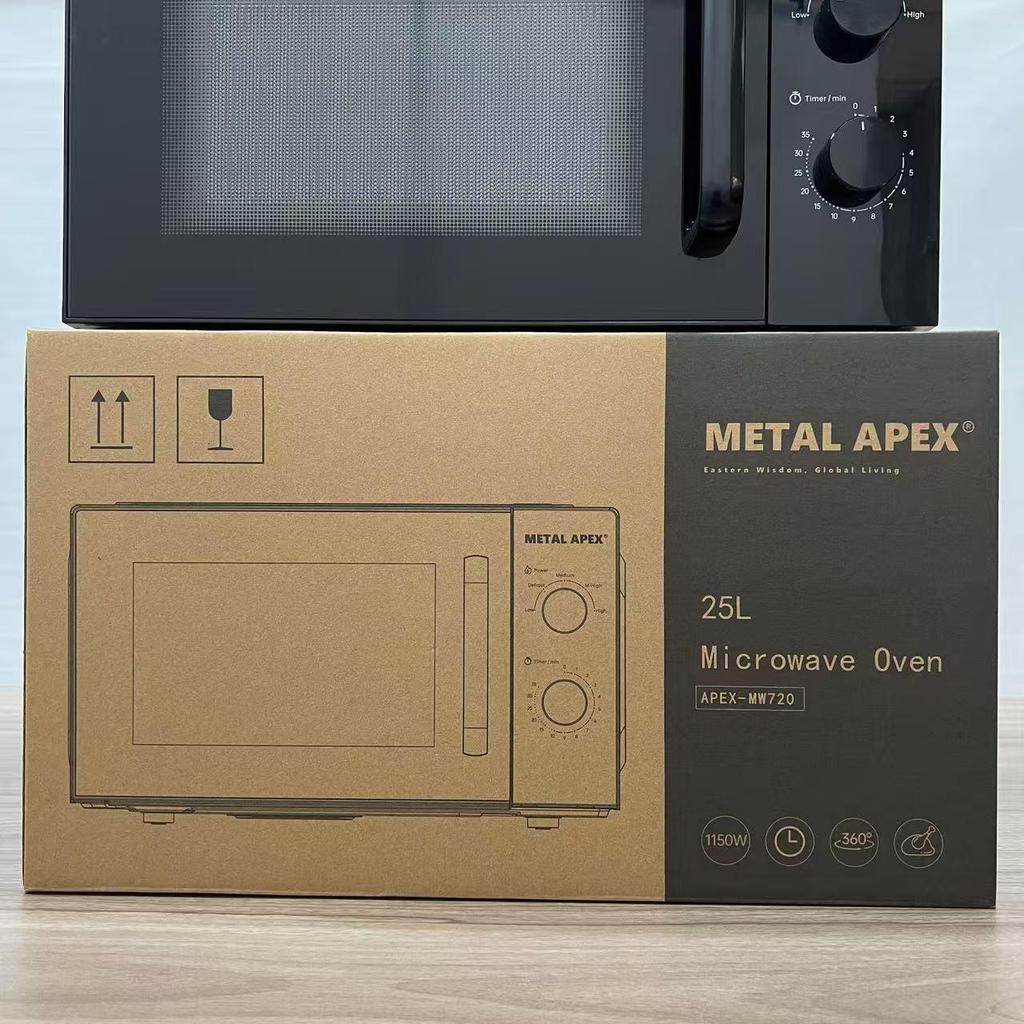 25L Fully Automatic European-Style Multifunctional Mechanical Turntable Microwave Oven with Light Wave Baking - New Model