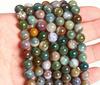 60Pcs Natural Indian Agate Beads, 6mm Round Gemstone Loose Beads Strand (15") for Jewelry Making, DIY Necklace & Bracelet Supplies