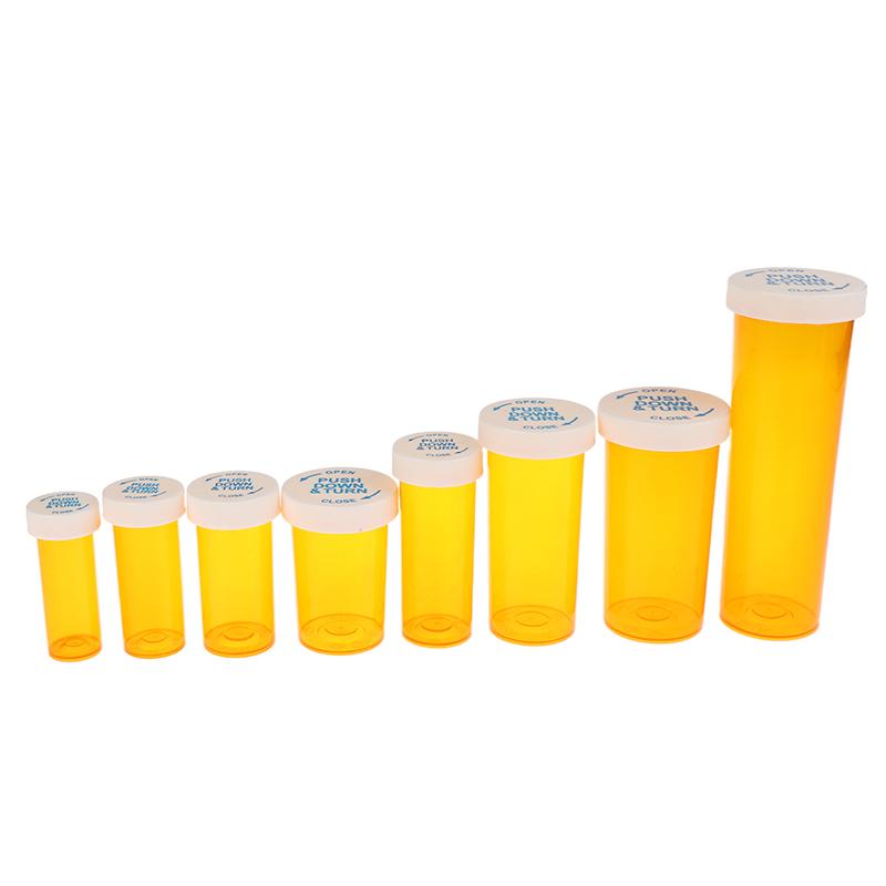 5-Pack Child-Resistant Pill Bottles - 6-60 Dram Travel-Size Medicine Containers with Safety Caps, Multi-Use Portable Vials