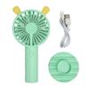 Handheld Fan Bunny Ear Style USB Charge 2 Speed Modes 500mAh Battery Ergonomic Mini Portable Fan for Home Travel Office