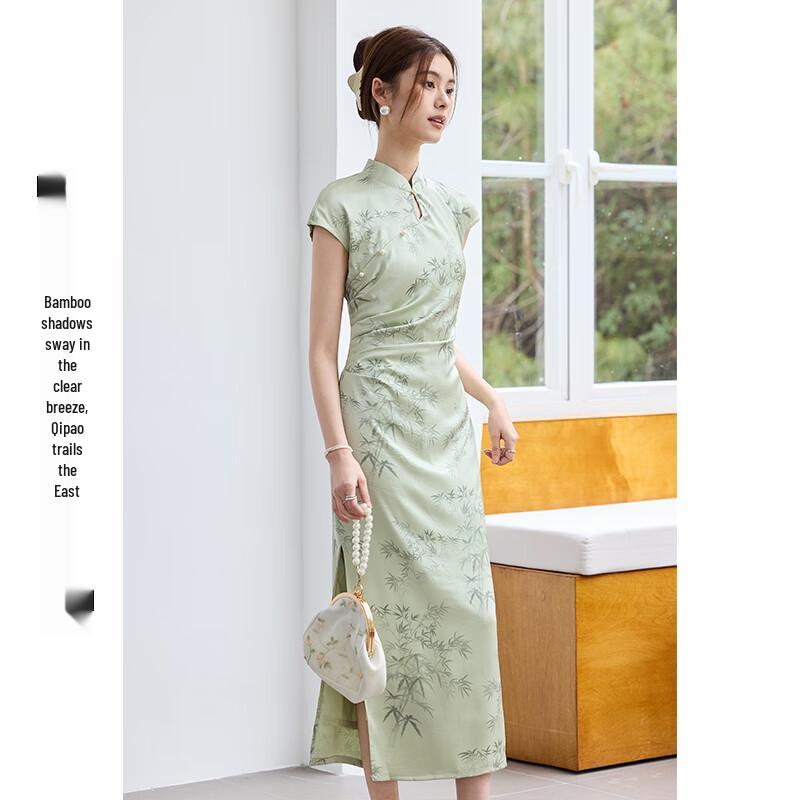 VICTORIA&VERA New Chinese Style Bamboo Print Qipao Dress