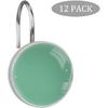12 pcs Shower Curtain Hooks, Mint Green Solid Color, Decorative Resin Hooks Rings for Bathroom Shower Rods