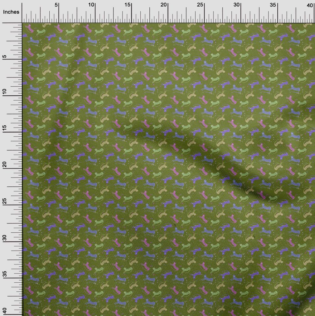 oneOone Cotton Flex Maroon Fabric Kids Leopard Sewing Material Print Fabric By The Yard 40 Inch