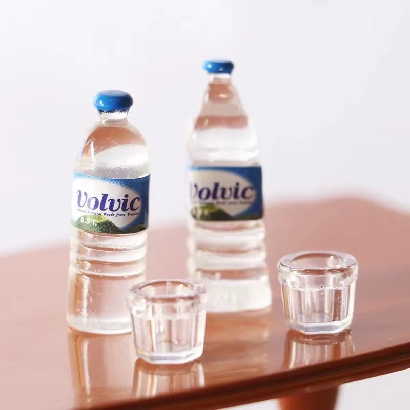 1 SET 1/6 Scale Simulation Miniature Mini Beer With Cup Drinks Water Bottle Model For Ob11 Bjd Dolls House Accessories Kids Toys