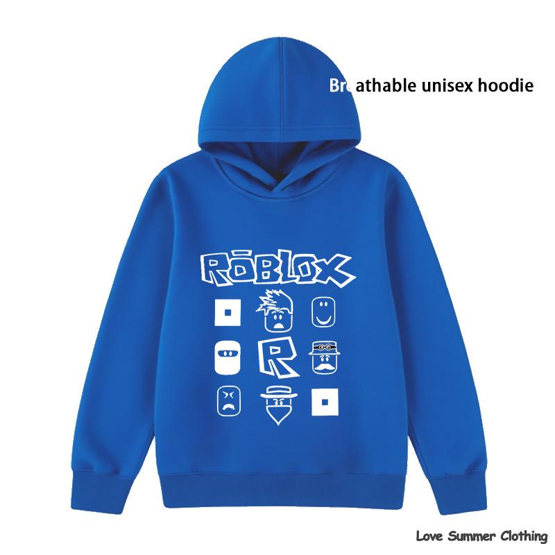 Roblox Casual Pullover Hoodie for Boys Age 4-14 with HD Print Thin Boys Pullover Sale Simple Girls Casual Wear Fall Hoodie Long Sleeve Back To School
