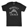 Mens Funny T Shirts Respect The Locals Sarcastic Shark Graphic Novelty Tee for