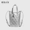 Portable Bucket Bag High-End Rhombus Shoulder Messenger Bag