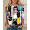 Ladies' 3D Printed T-shirt with Floral Patterns for Spring and Autumn Seasons, Casual and Fashionable Short Sleeved Shirt