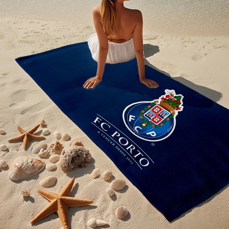 Asciugamano da Spiaggia con Stemma FC Porto, Asciugatura Rapida, Facile da Curare, Utilizzabile Sia per il Fitness che per le Vacanze al Mare, Essenziale Sportivo Regalo per Tifosi