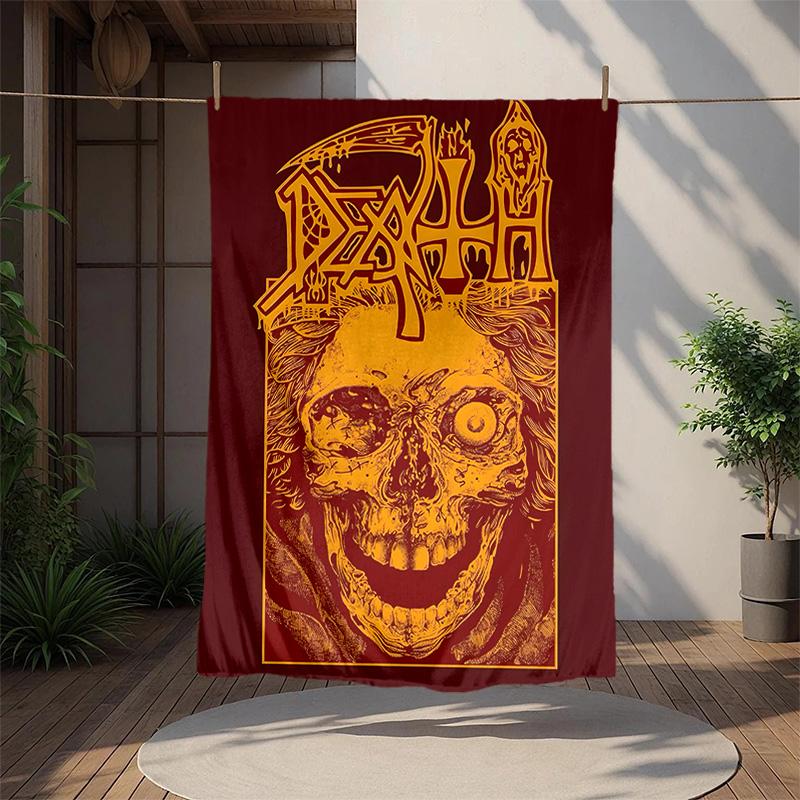 Death Flannel Blanket Soft Warm All-Season Throw, Design for Camping, Car Travel, Hiking Sofa, Bed, Office Perfect Gift for Parties