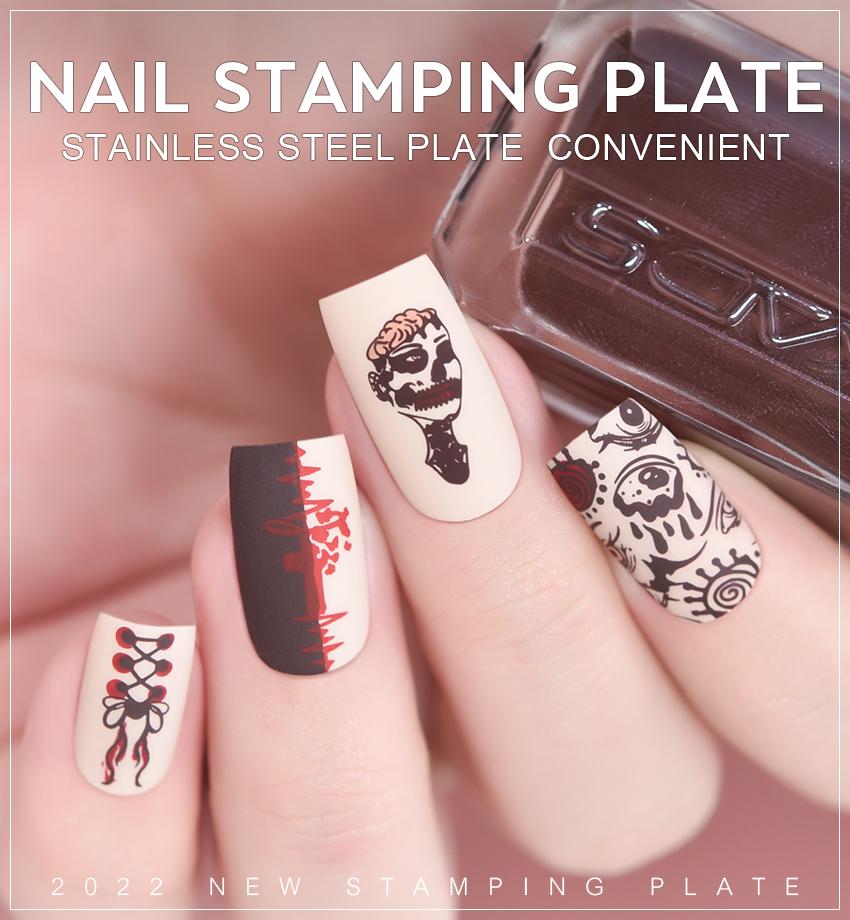 kads Nail Art Plate Halloween 012 Nail Printing Stencil Stamping Template Manicure Tool