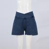 Damenmode Lässig Sommer Cross High Waist Denim Yoga Drei Hosen Shorts