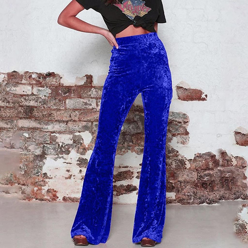 Fashionable Women's Retro Color High,waisted Casual Wide,leg Pants