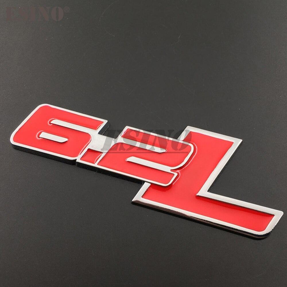 

3D 6.2L багажник автомобиля, значок из цинкового сплава, эмблема для задней части кузова, задняя дверь, крыло, клейкий стильный значок, наклейка для Ford Raptor SVT F150 F350 серебряный/красный