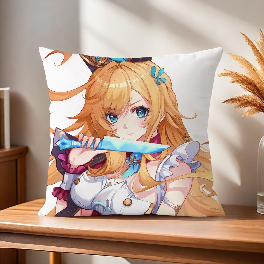Game Comfortable Soft Pillow Case for Sofa Fanart Escoffier Genshin Living Room Home Office Decor Protective Covers