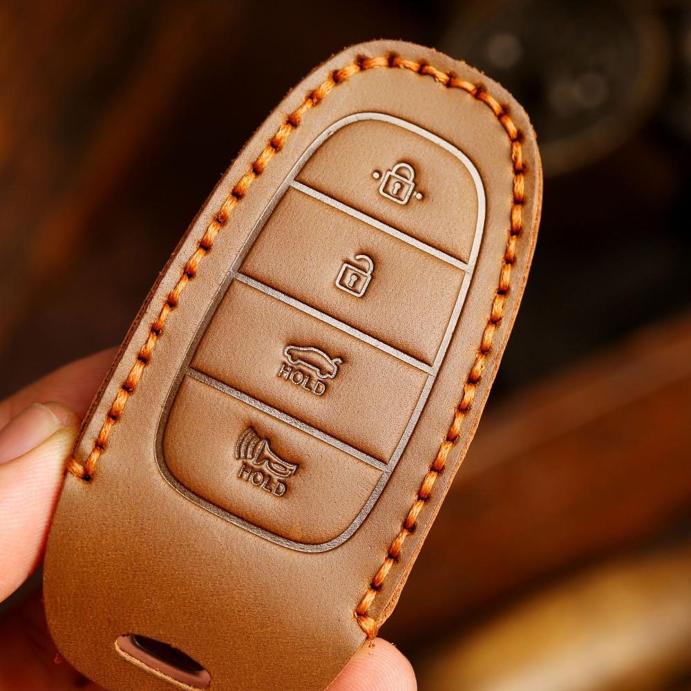 Genuine Leather Key Case for Hyundai STARIA SONATA Car Keys Premium Protection Cover with Clip