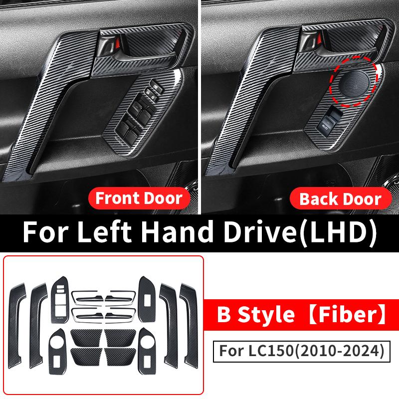 For Right Rudder Toyota Land Cruiser Prado 150 2010-2023 Door Handle Decorative Glass Switch Button LC150 Interior Accessories