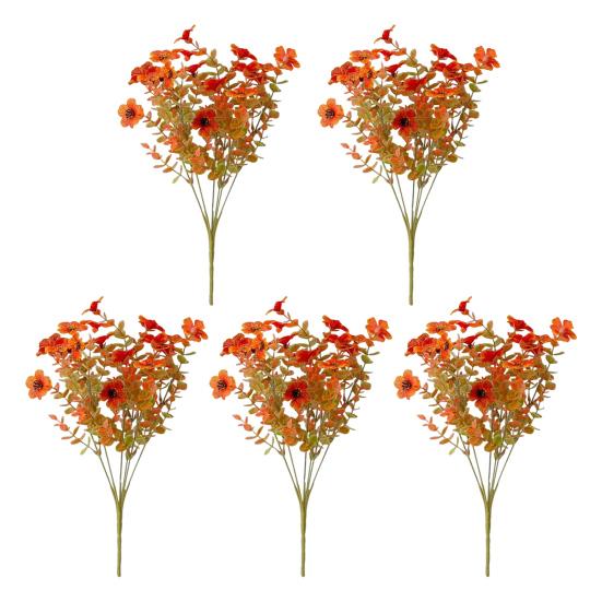 2/3/4/5/6/12Pcs Fall Artificial Flower 7 Fork UV Resistant Fake Flower Home Wedding Party Table Centerpiece Indoor Outdoor Faux Bloom Decoration
