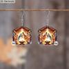 2D Flat Christmas Nativity Scene Epiphany Jesus Nativity Pattern Christian Spirit Religious Painting Acrylic Earring Jewelry for Women Female